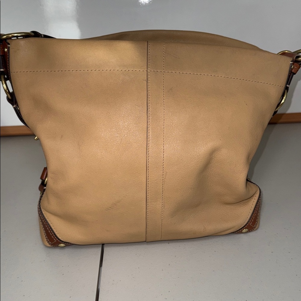 Coach Carly Large Hobo Bag Beige Leather Y2K Slouchy Shoulder Bag Vintage - Picture 8 of 15